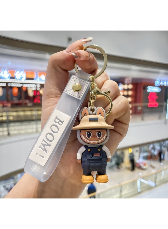 LABUBU Cartoon Labubu Little Sheep Keychain Pendant Silicone Three-dimensional Figurine Schoolbag Pendant 