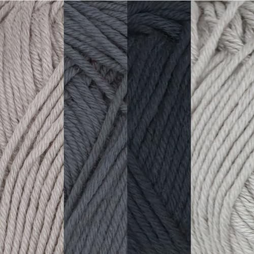 BambooMN JubileeYarn Bamboo Cotton Sport Yarn - 50g/Skein - Shades of Grey - 4 Skeins - Image 2