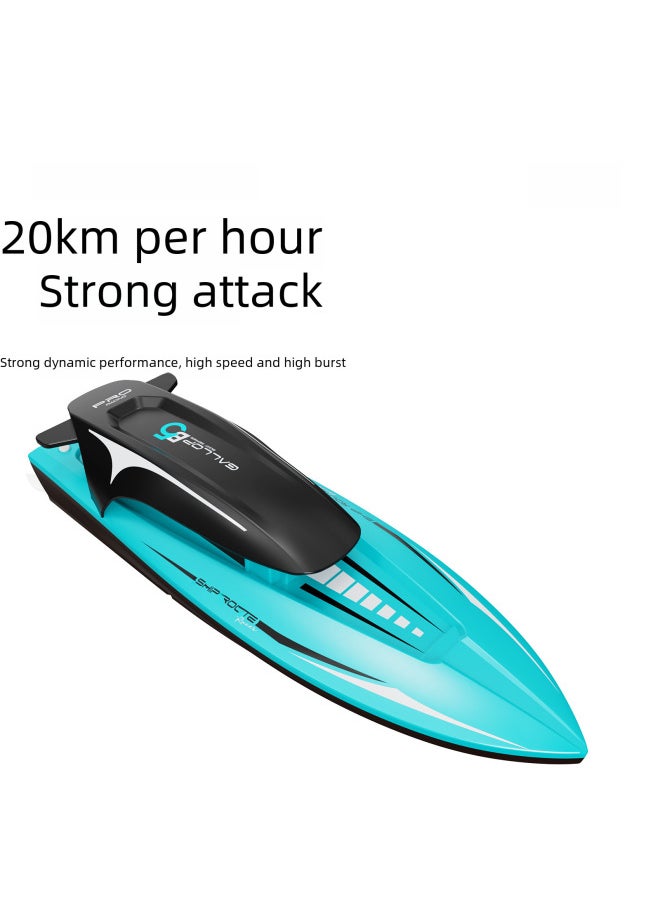 Summer High-speed Remote Control Boat B5 Rechargeable Double-drive Luminous Toy Boat Water Sports Outdoor Toys For Kids-Color:Silver-Specifications:1 Battery Configuration (460g)  - Image 2