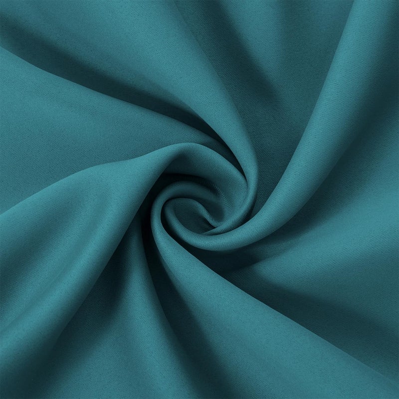 LEMOMO Sea Teal Thermal Blackout Curtains/52 x 84 Inch/Set of 2 Panels Room Darkening Curtains - Image 5