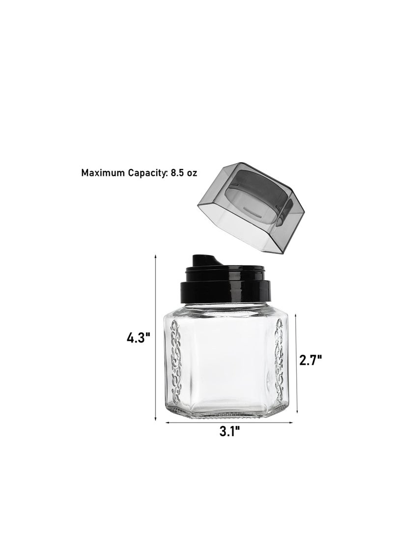 SYOSI 6 Pack Glass Honey Dispenser Oil Cruet, No Drip Olive Oil and Vinegar Dispenser, Maple Syrup Dispenser Jars, Crystal Salad Dressing Container Bottle with Cap for Kitchen, Soy Sauce, 8.5 Oz  - Image 3