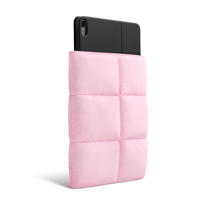 Comfyable Puffy 9-11 Inch Tablet Sleeve Compatible for 11 Inch iPad Pro M5, iPad Air M3 2025 with Magic Keyboard, Quilted Puffer Vertical Tablet Carrying Case for Women Men, Candy Pink - Image 2