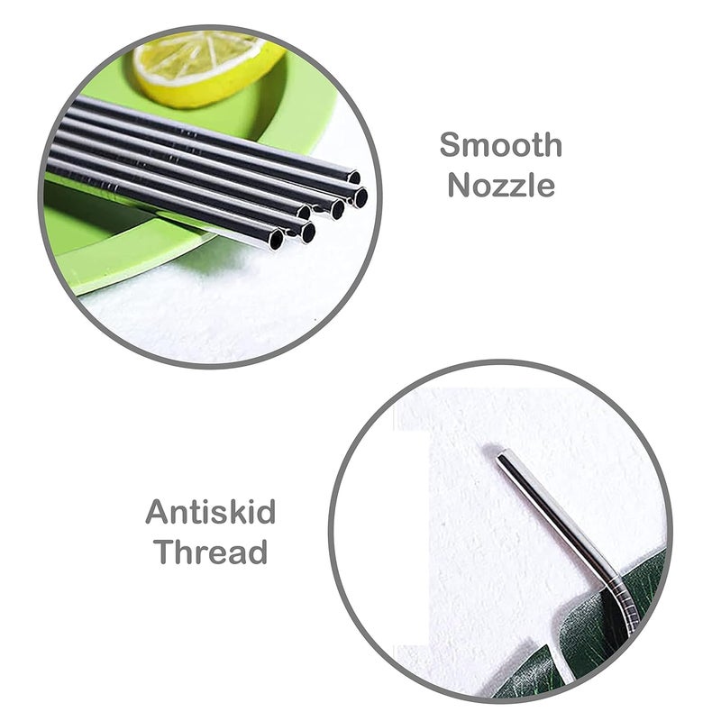 The Decor Wick The Decor WickEco Friendly Food Grade Reusable Stainless Steel Metal Long Drinking StrawsFits Simple Modern Tumbler Dishwasher SafeStrawPipe Cleaner Long Brush  - Image 5