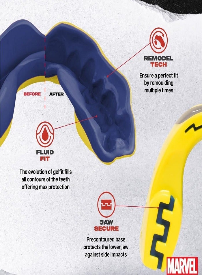 MARVEL Wolverine Sports Mouthguard Dual Layer Premium Protection Adult Gum Shield with Case for Boxing, MMA, Rugby, Martial Arts, Judo and All Contact Sports - Image 3