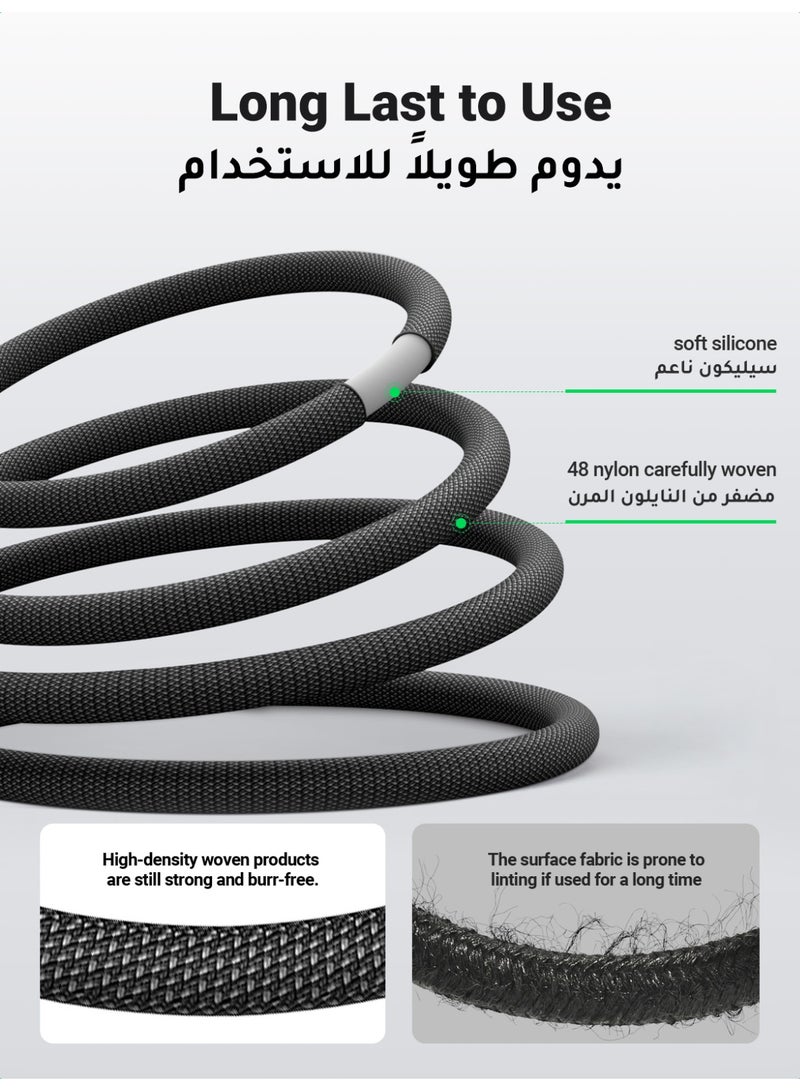 يو جرين كابل ايفون 20 وات 1 متر كابل شاحن آيفون مضفر من النايلون لأجهزة آيفون 14 و1 و3 و1 و2 و11 كابل من النوع C إلى لايتنينج متوافق مع ايربودز برو 1 وايربودز 2 كابل USB C إلى لايتنينج لأجهزة آيباد إير برو - Image 4