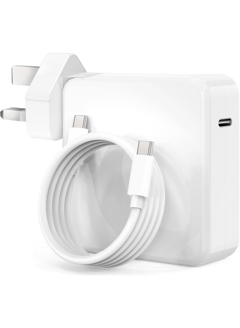 Terabyte New Replace 87W USB-C Fast for MacBook Pro Charger Power Adapter Compatible With MacBook Pro 16/15/14/13" & Air 13" - For Laptop/Tablet/Smartphone With USB-C Port - White, - Image 1