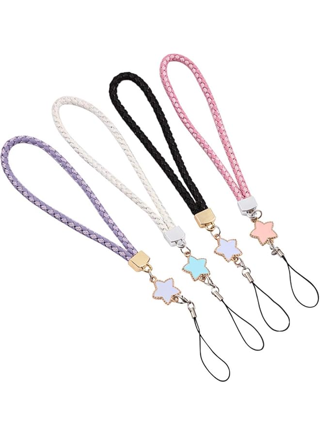 Green Tiger Cell Phone Lanyard Wrist Strap Cell Phone Sling Star Cell Phone Sling Leather Handmade Love Cell Phone Charm Wallet Keychain Camera Smartphone Charm fit for LABUBU (4 Pieces) - Image 1