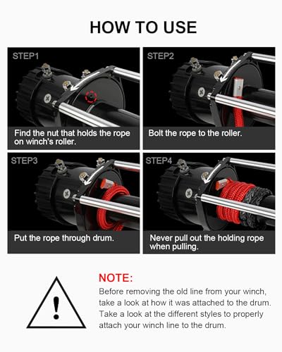 DAYDOOR Synthetic Winch Rope, 1/2 Inch x 92ft 31,500 LBS Synthetic Winch Line, Synthetic Winch Cable for Offroad Vehicle 4WD SUV Jeep Truck, Synthetic Rope with Forged Winch Hook(Gray) - Image 5