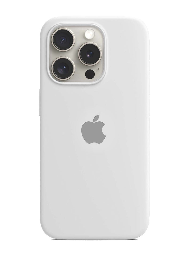 Wtech Apple iPhone 16 Pro 2024 Premium Soft Liquid Silicone Case Cover - White - Image 1