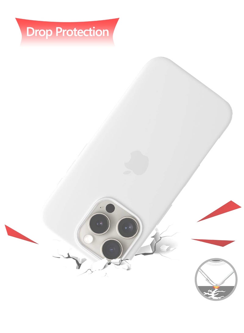 Wtech Apple iPhone 16 Pro 2024 Premium Soft Liquid Silicone Case Cover - White - Image 4