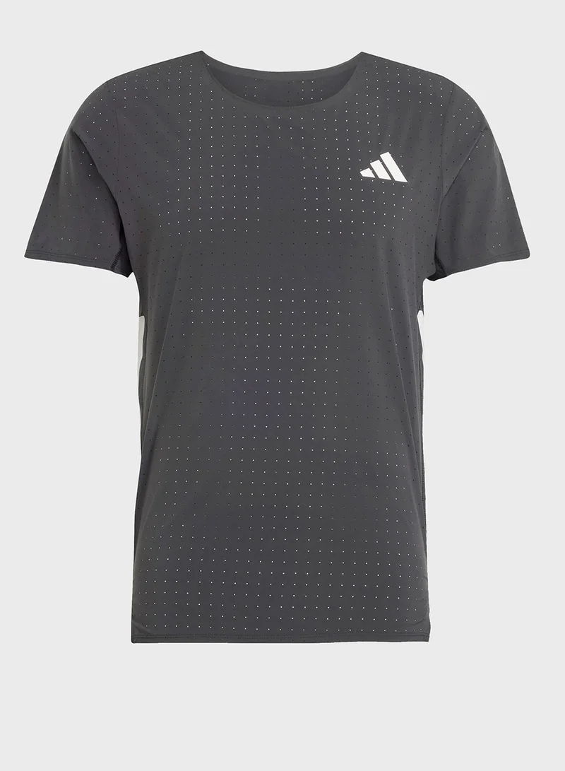 Adidas BLACK Adizero Running T-Shirt for Men | Best Price UAE