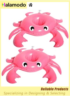 2 Pcs Inflatable Pool Float for Cups, Swimming Pool Drink Cup Holder, Cute Crab Shape, for Swimming Pools Party, Inflatable Pool Ride-Ons, Pool Rafts, Inflatable Ride-ons