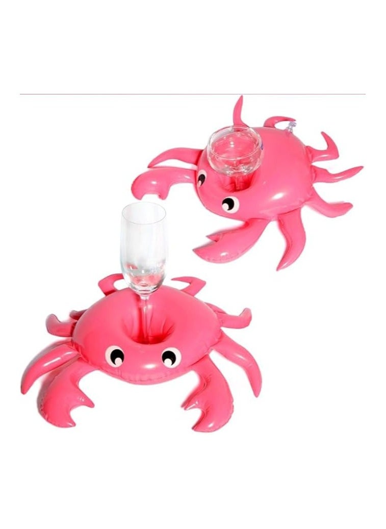 HALAMODO - 2 Pcs Inflatable Pool Float for Cups, Swimming Pool Drink Cup Holder, Cute Crab Shape, for Swimming Pools Party, Inflatable Pool Ride-Ons, Pool Rafts, Inflatable Ride-ons - Image 1