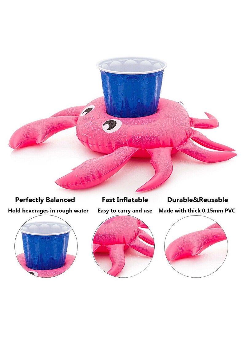 HALAMODO - 2 Pcs Inflatable Pool Float for Cups, Swimming Pool Drink Cup Holder, Cute Crab Shape, for Swimming Pools Party, Inflatable Pool Ride-Ons, Pool Rafts, Inflatable Ride-ons - Image 1