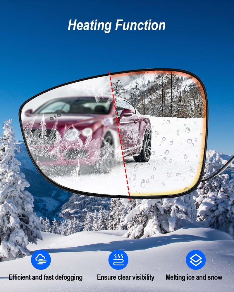 ULZOZN Driver Side Heated Mirror Glass with Blind Spot Fit for Honda Accord 2018-2022, Rearview Mirror Glass Replace 76203-TVA-A21, Left Side - Image 2