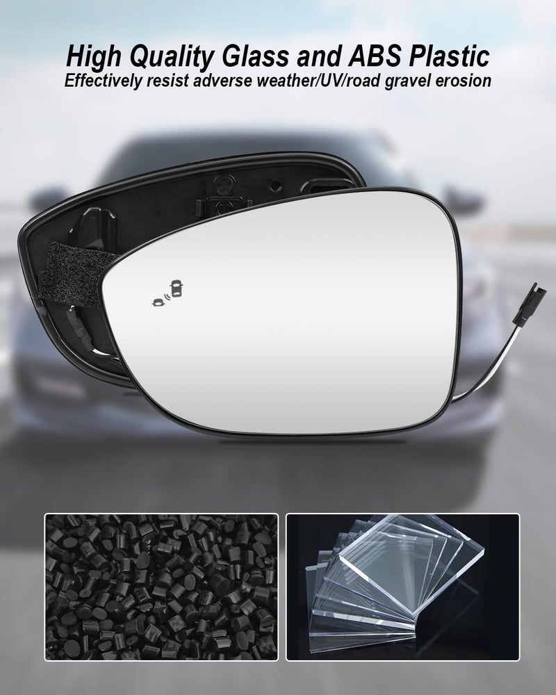 ULZOZN Driver Side Heated Mirror Glass with Blind Spot Fit for Honda Accord 2018-2022, Rearview Mirror Glass Replace 76203-TVA-A21, Left Side - Image 5