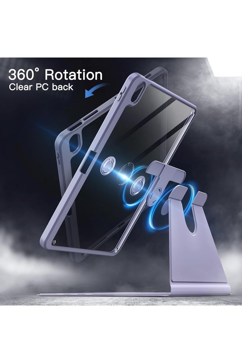LEDIN Rotating Case for iPad Air 6th/5th/4th Generation (2024/2022/2020), with Pencil Holder,360 Degree Rotation Protective Stand Slim Cover Clear Back, Auto Wake/Sleep (iPad Air 4th/5th/6th) - Image 3
