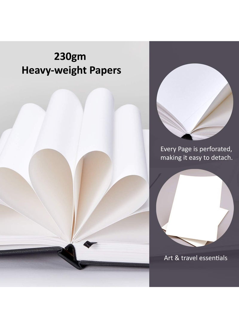 ROBUST Robust A4 (8.5"x11.7") Sketchbook Marker Paper Pad, 70 Sheets 230gsm Acid Free Art paper Sketch Pad, Signature Hardbound Notebook, for Dry and Wet Media, Artist Sketch Book, Elastic Closure Art Book  - Image 3