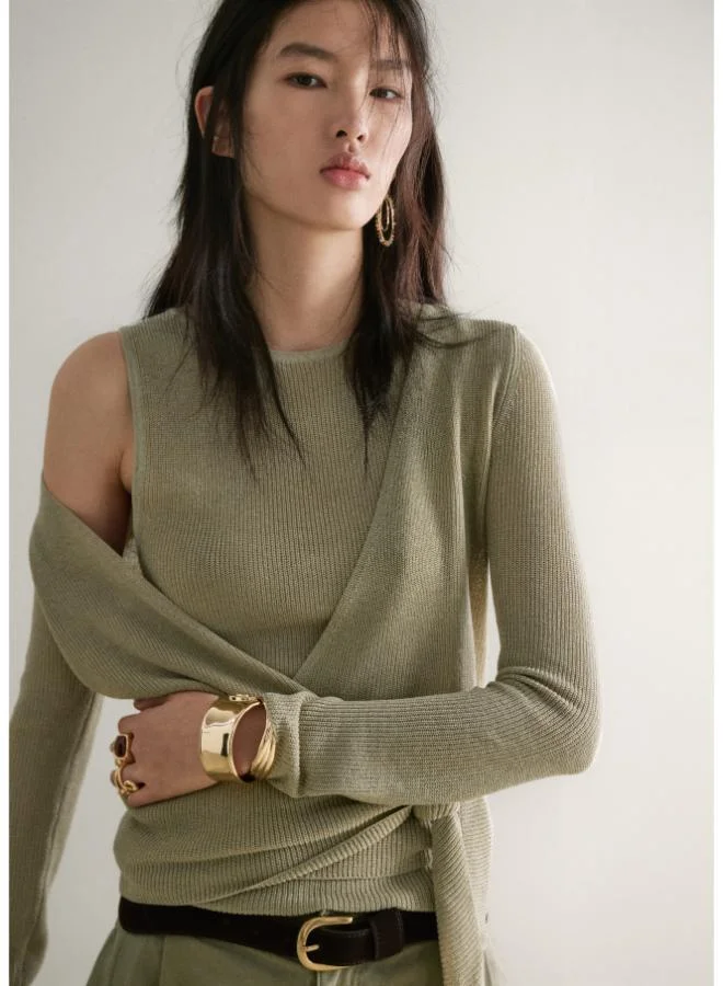 مانجو Knitted cardigan with bow