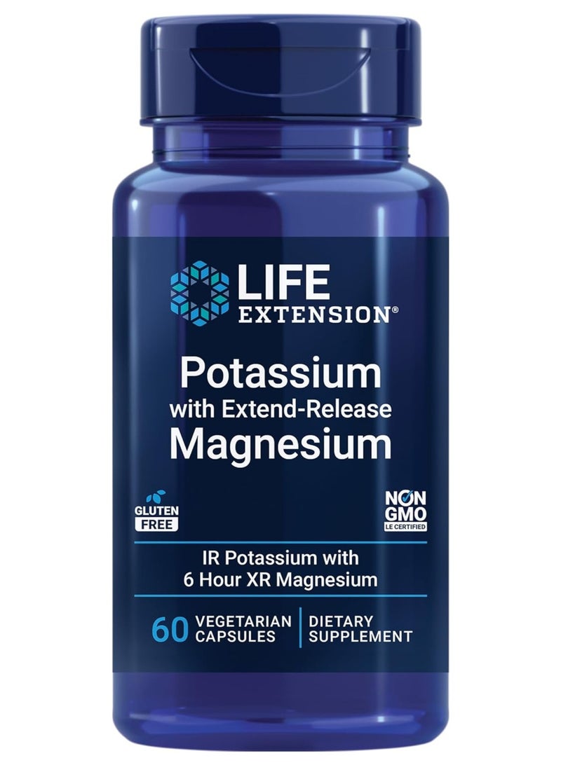 Life Extension Potassium with Extend - Release Magnesium for Heart, Bone, Brain & Muscle Support, Gluten-Free  – 60 Vegetarian Capsules - Image 1