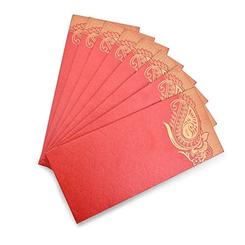 AARGKRAFT Money Gift Envelopes Lifafa - Multi Color Pack of 50 Premium Designer Envelopes (Red, Pink) - Image 5