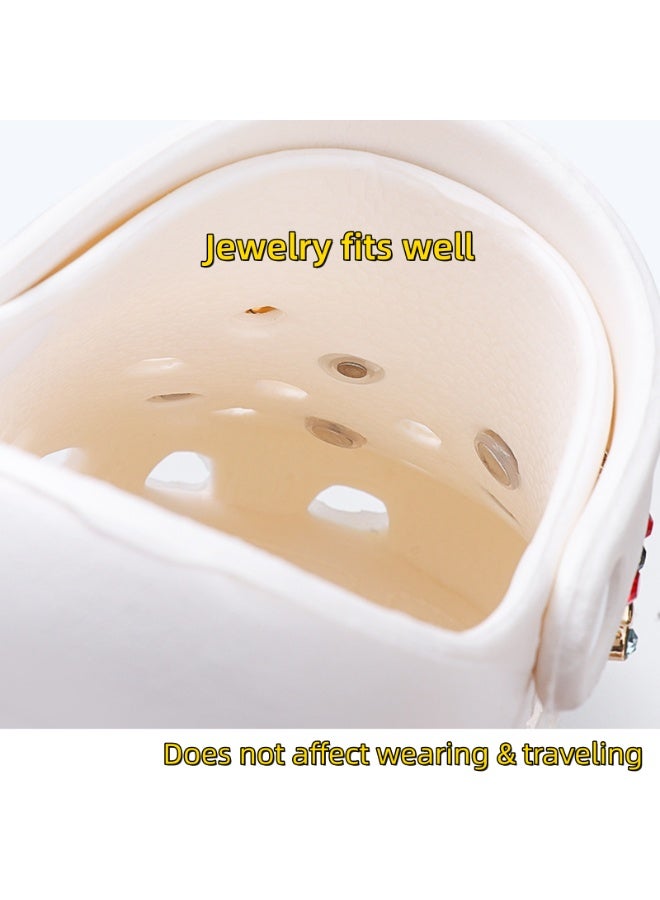 NOVOLAN DIY Shoe Decoration, Hole Shoes Buckle Pearl Slipper Chain Flower Alloy Rhinestone Cartoon Decorative Buckle Detachable Decorative Shoe Buckle Decoration Accessories Set (#7) - Image 4
