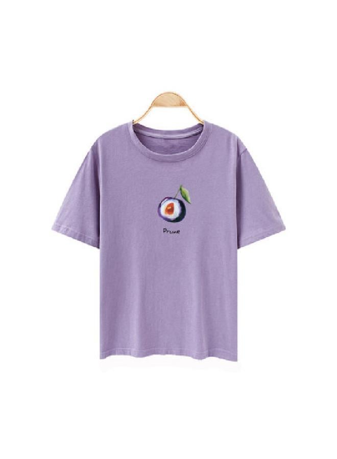 Seven Color Candy Color Fruit Printed Summer Korean Short-sleeved T-shirt Women's Loose Student Women's Top Women's Clothing