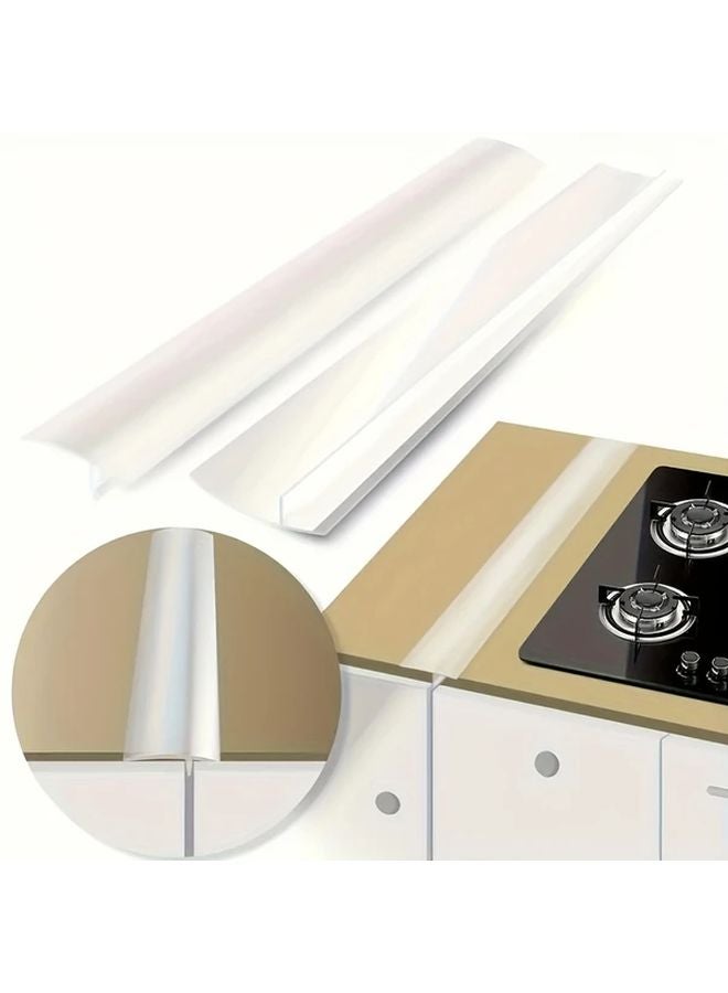 2pcs Transparent Heavy Duty Oven Cabinet Gap Covers Heat Resistant Easy Clean - Image 1
