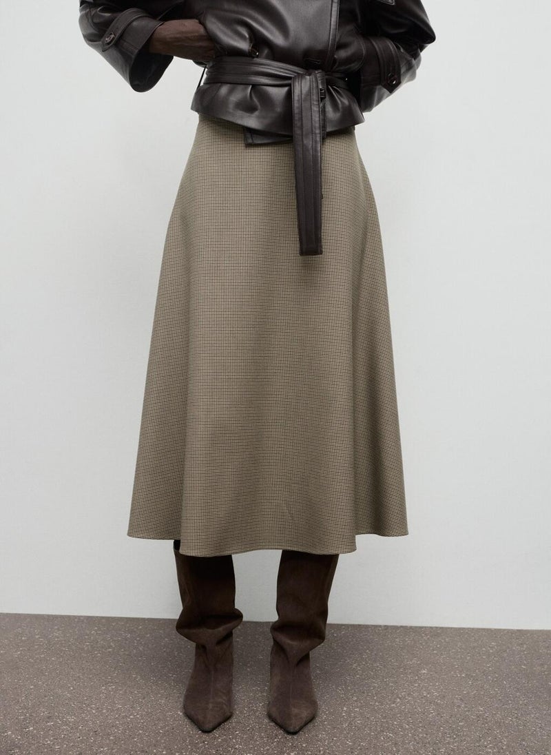 مانجو تنورة صوف بنقشة كلب الصيد - Image 1