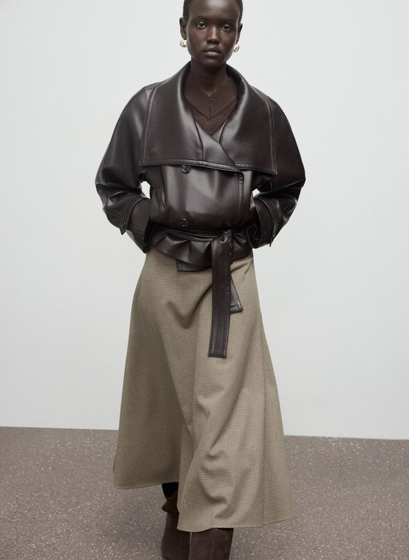 مانجو تنورة صوف بنقشة كلب الصيد - Image 3