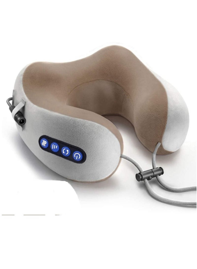 إلترازون Electric Travel Neck Massage Pillow, U-Shaped Memory Foam Kneading Head & Neck Support Pollow, For Pain Relief, For Airplane, Train, Bus, Car Travel - Image 1