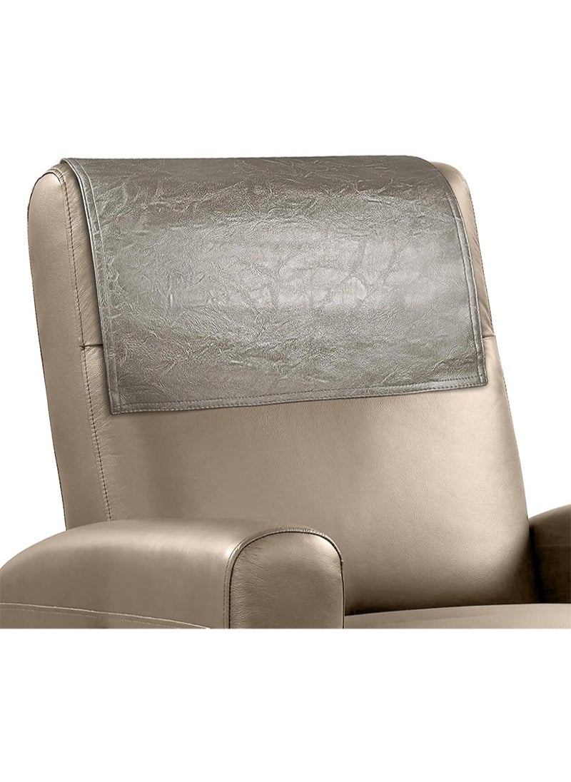 Apustim 43*69cm Recliner Headrest Protector Faux Leather Headrest Cover for Recliner Chair Headrest Cover Chair Arm Covers Couch Headrest Cover for Furniture Sofa Protector for Home Office (Dark Grey Green)  - Image 1