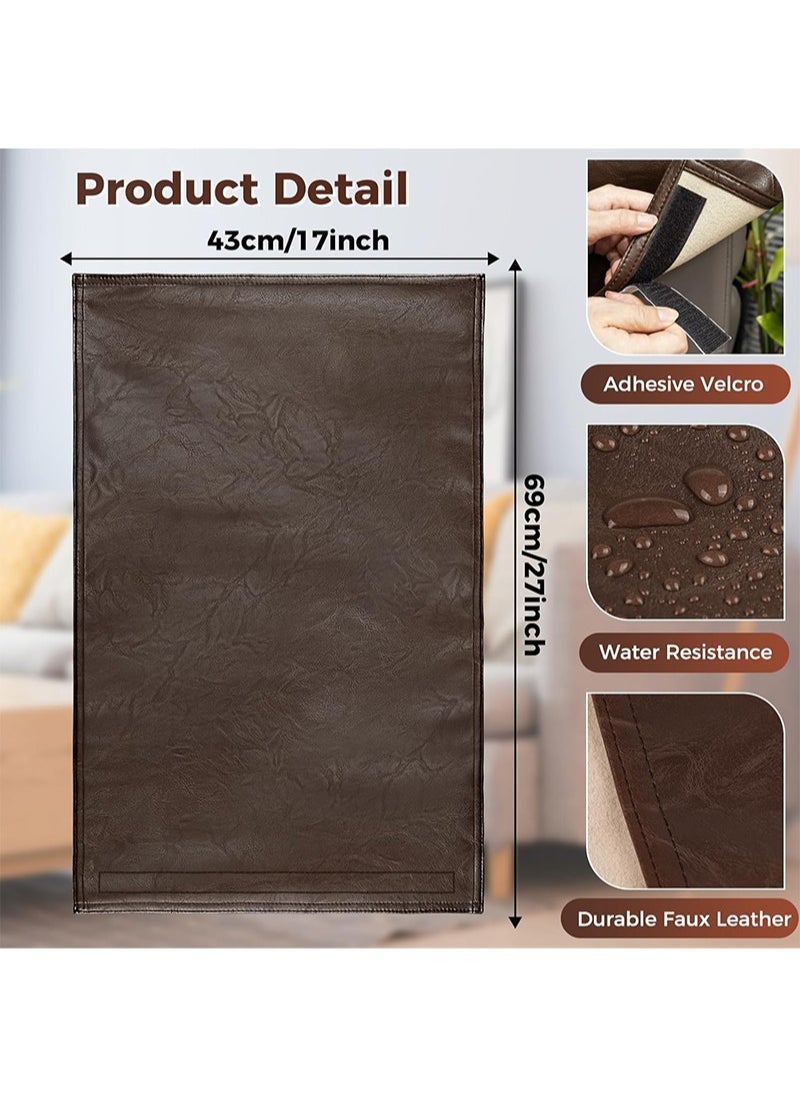 Apustim 43*69cm Recliner Headrest Protector Faux Leather Headrest Cover for Recliner Chair Headrest Cover Chair Arm Covers Couch Headrest Cover for Furniture Sofa Protector for Home Office (Dark Grey Green)  - Image 4