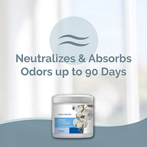 SMELLS BEGONE Air Freshener Odor Absorber Gel - 15 oz, Pack of 2 - Absorbs and Eliminates Odor in Pet Areas, Bathrooms, Cars, & Boats - Made with Essential Oils - Fresh Cotton Scent - Image 2