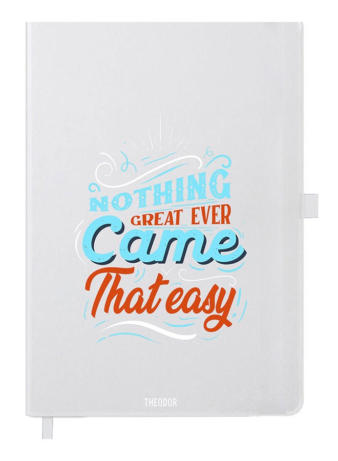 Theodor Designer A5 Thick White Hardcover Notebook Nothing Great - Image 1