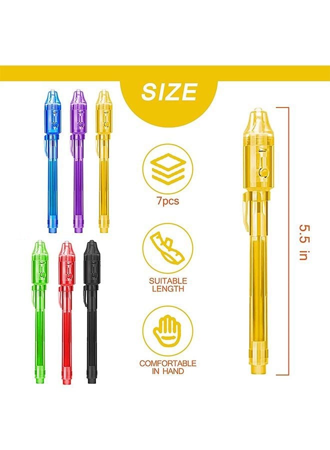 6 Pcs UV Light Luminous Invisible Ink Magic Pen, Environmentally Friendly and Non Toxic Ink UV Light Spy Pen, Fun Entertainment Secret Message Marker Ink Pen - Image 2