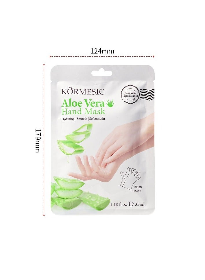 Kormesic 5 Pairs Aloe Vera Hand Masks - 35ml/Pair Soothing & Hydrating Hand Treatment - Image 1