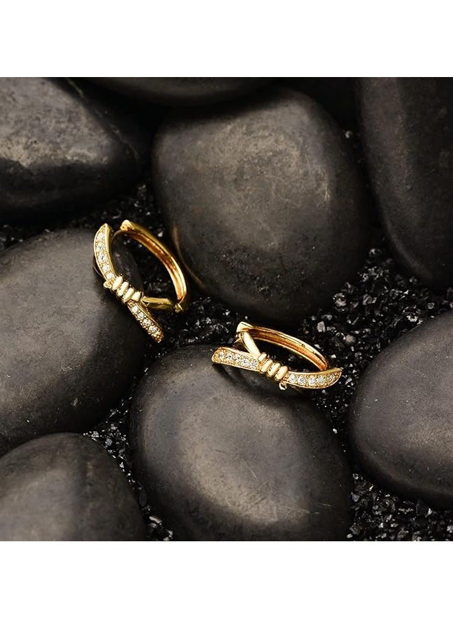 MEVECCO
 Women Huggie Earrings Gold Hoop Sleeper 14K Gold Filled Small Simple Handmade Hypoallergenic Everyday Jewelry - Image 3