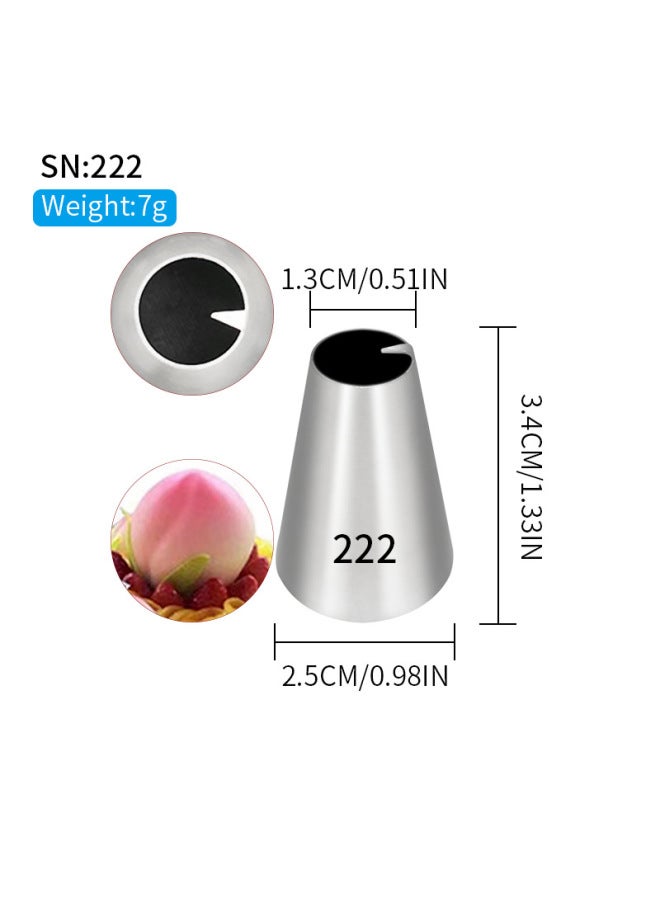 304 Seamless Stainless Steel Piping Nozzle 25MM Caliber Cookie Cake Decorating Kitchen DIY Pastry Baking Tools-Specifications:222 - Image 1