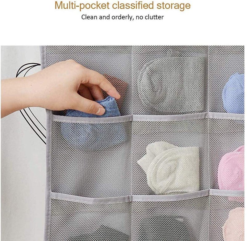 Entraxa DualSided Hanging Closet Organizer with 30 Mesh Pockets 315 X 157 X 050 Inch Grey - Image 5
