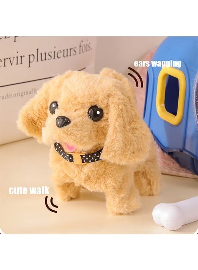 Cute Interactive Pet Dog & Dog Cage Walking Electronic Toy | Call-Activated Birthday Gift for Kids & Babies – Golden Retriever Design  - Image 2