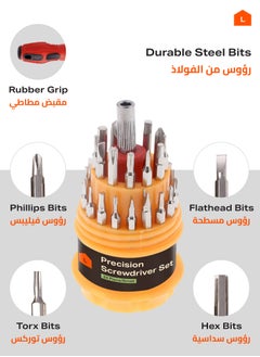 LAWAZIM Precision Screwdriver Set - 2 Packs of 34 Piece - Multi-Bit Furniture Assembly Electronics Eyeglass Watch Repair Jewelry Household Appliances Repair Kit Phillips Flathead Torx Hex  - Image 4