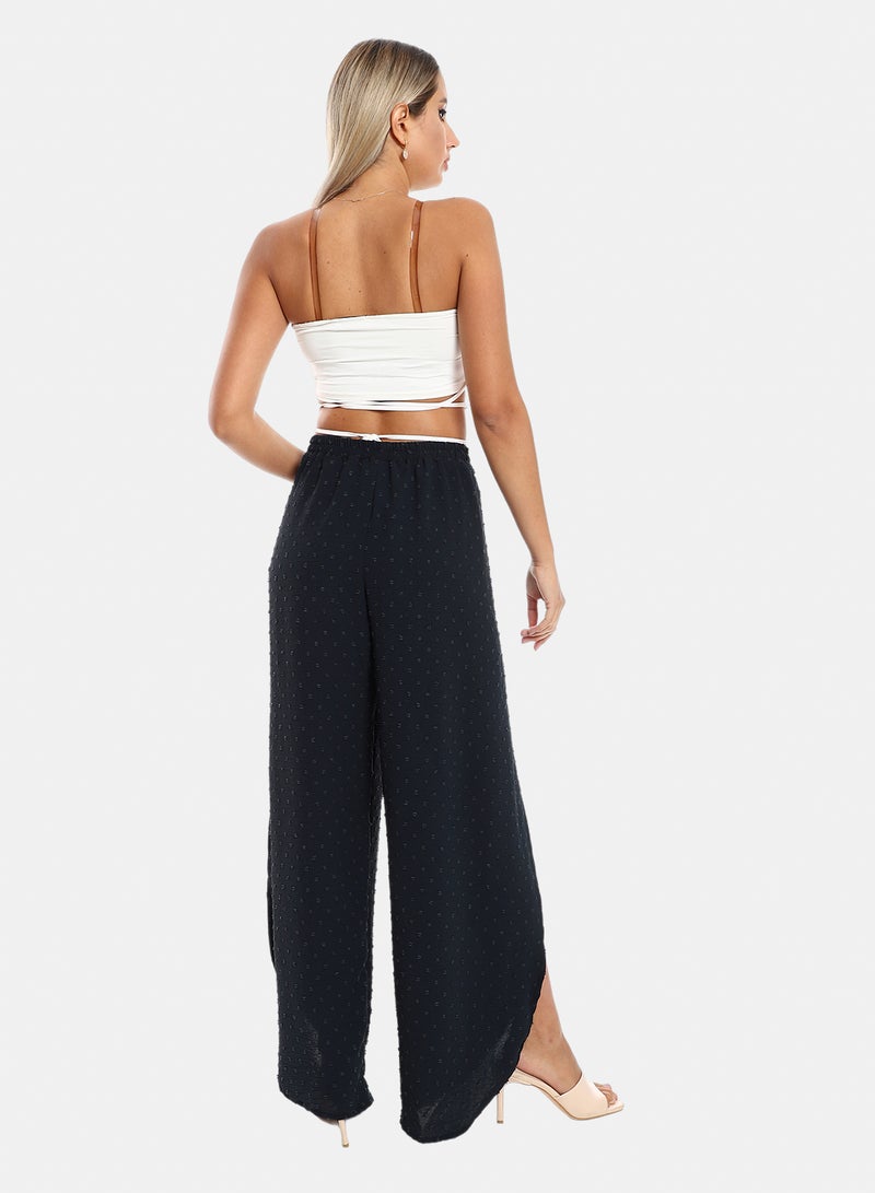 belle Full Legs Side Slits Slip On Cover Up Pants - Image 3