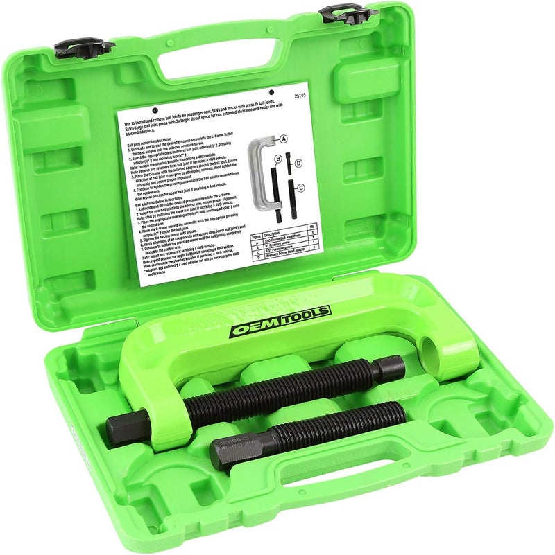 OEMTOOLS 25105 XL C-Frame Ball Joint Press Kit, Press Fit Removal for Trucks, Heavy Duty Ball Joint Tool, Extended Reach for Large Adapters - Image 2