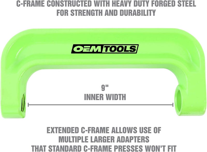 OEMTOOLS 25105 XL C-Frame Ball Joint Press Kit, Press Fit Removal for Trucks, Heavy Duty Ball Joint Tool, Extended Reach for Large Adapters - Image 5