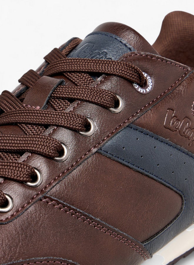 Lee Cooper Men Panelled Sneakers with Lace-Up Closure  - Image 4