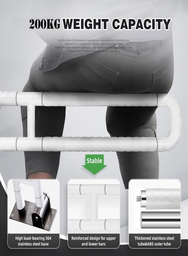 دولفي، قضيب دعم قابل للطي للمرحاض يُثبت على الحائط مصنوع من مادة ABS والفولاذ المقاوم للصدأ (أبيض) - Image 4