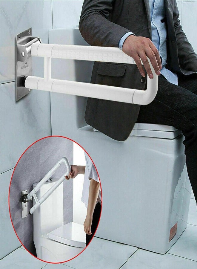 دولفي، قضيب دعم قابل للطي للمرحاض يُثبت على الحائط مصنوع من مادة ABS والفولاذ المقاوم للصدأ (أبيض) - Image 2