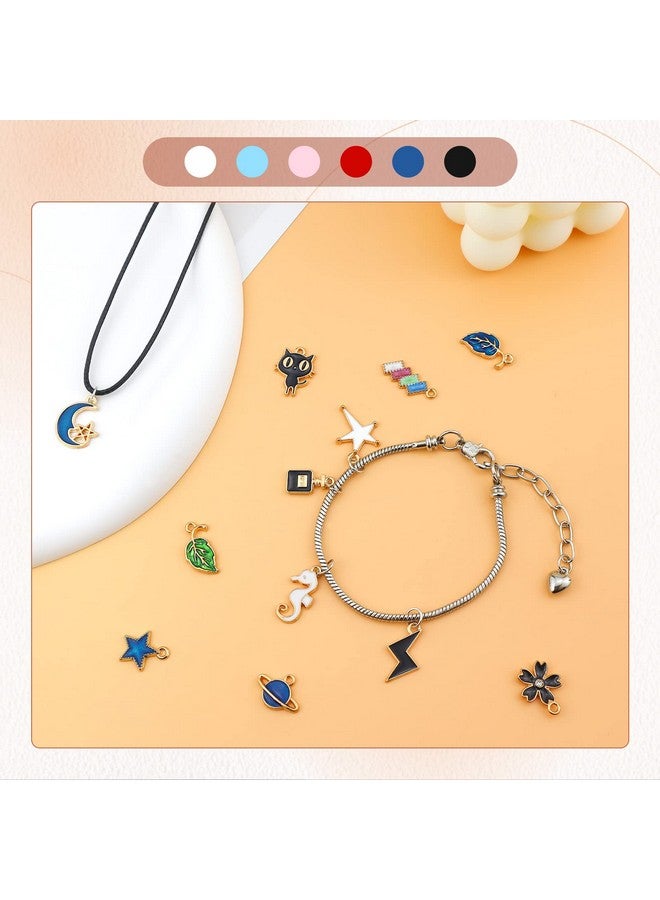 JIALEEY 100Pcs Gold Plated Enamel Charms Mixed Moon Star Fruit Animal Charm Colorful Pendant Diy For Necklace Bracelet Jewelry Making And Crafting - Image 3