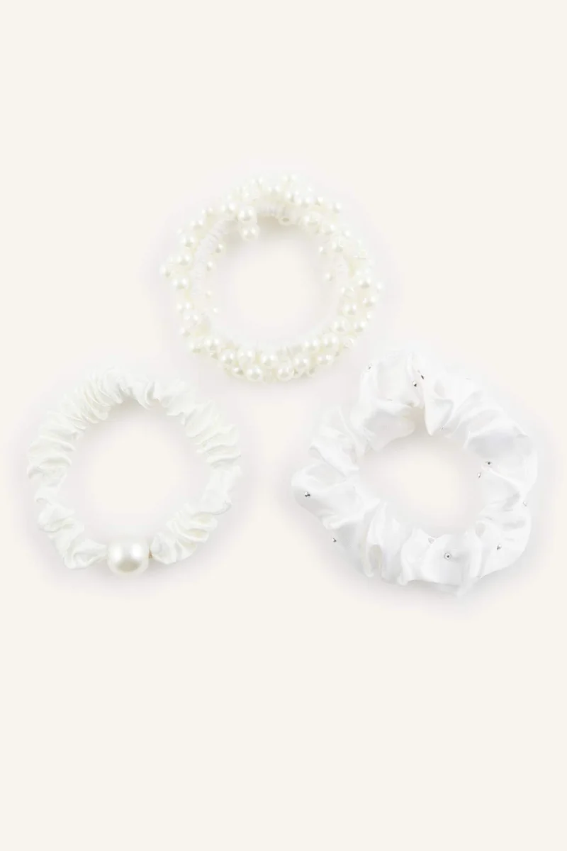 ديفاكتو Woman 3 Piece White Hair Elastic